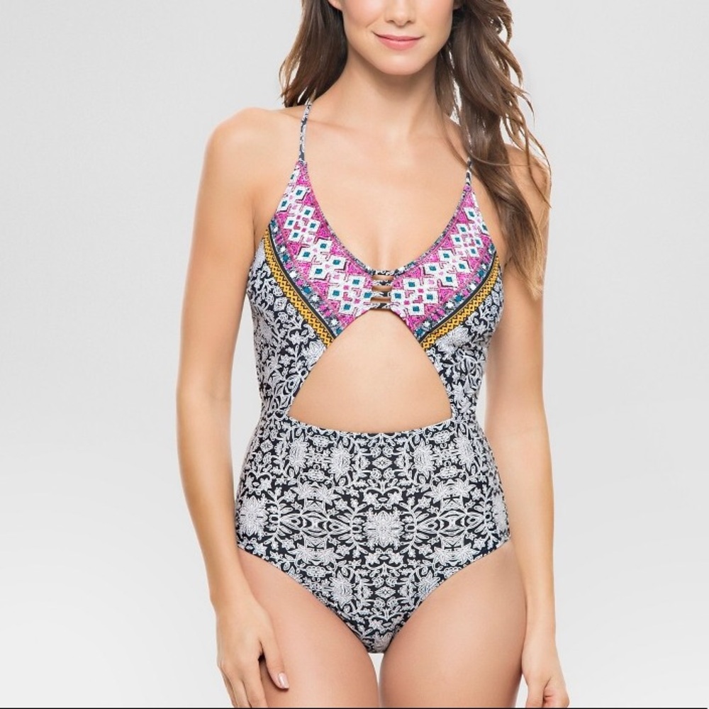 NWOT CLeobella Turquoise one piece cutout swim